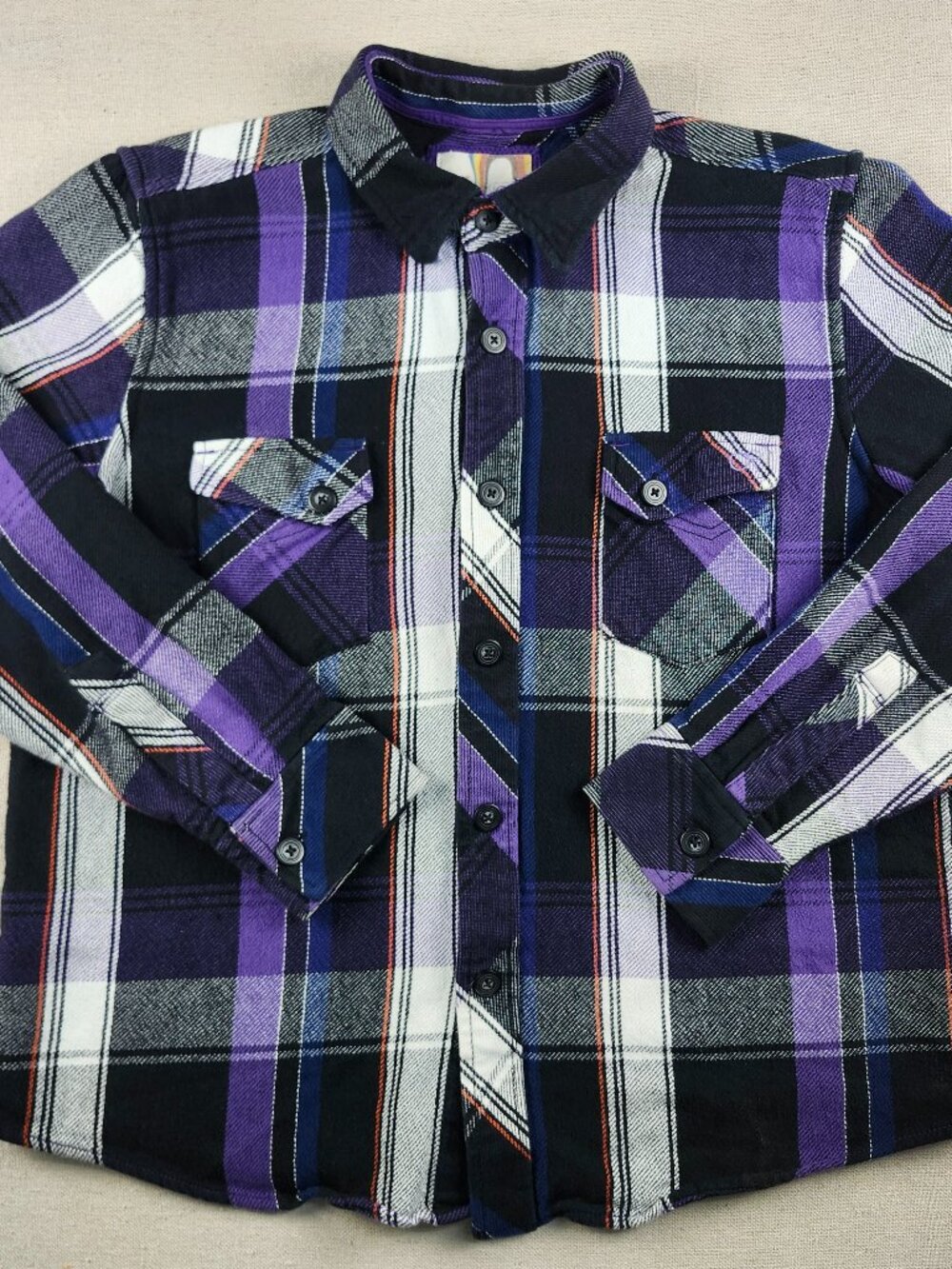 Vintage Y2K Ocean Pacific OP Flannel Men's XL 46/48 Purple Plaid